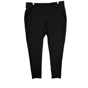 Torrid Pants Womens 3X Black Elastic Waist Pull On High Rise Knit Cotton Stretch